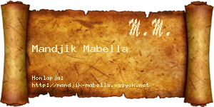 Mandjik Mabella névjegykártya